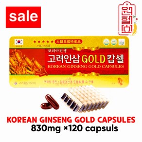 홍삼코리아 고려 인삼 골드 캅셀 830mg*120캡슐 인삼캡슐, 1개, 120정