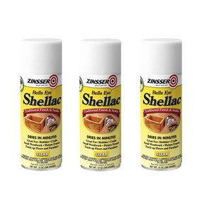 Zinsser 408-3PK Bulls Eye Shellac Spray 12 oz Clear 3 Zinsser 408-3PK 불스 아이 셸락 스프레이 12온스 투명 3