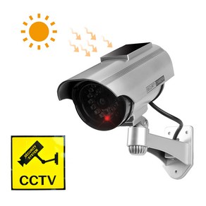 작동하는 태양광 충전식 가짜 CCTV 모형카메라