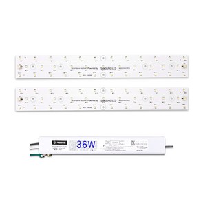 케빈라이팅 국산 삼성칩 조명 거실등 리폼 LED 모듈 주방욕실등 36W 410x54mm(2장)