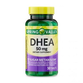 Sping Valley 스프링 밸리 부신 DHEA 정제 50mg 50카운트, 1개, 50정