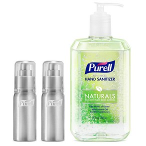 [미국]PURELL Advanced Hand Sanitize Natuals 퓨렐 손 소독제708ml +휴대용빈병 2개포함, 1개, 708ml