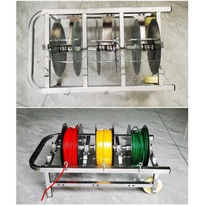 전선풀링기 케이블 플링기 풀링 작업 원판 정리 다이 로라 회전 폐전선 감기, 3디스크 케이블 포설, 1개
