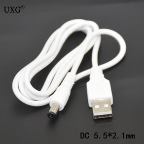 USB to 5.5mm/2.5mm 5 볼트 DC 2A 배럴 잭 전원 케이블 엘보 90 직각 디자인 플러그 1m 3ft, 01 Staight-White_01 0.25m, 1개