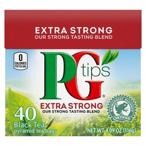 PG Tips 피지 팁스 엑스트라 스트롱 홍차 40티백, 1개, 40개입, 116g