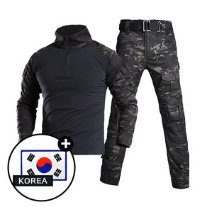 [SET] 택티컬 전술 컴뱃셔츠 긴팔+팬츠 세트 -강철부대W 아웃도어 군인 간부 캠핑 카고 바지, BCP