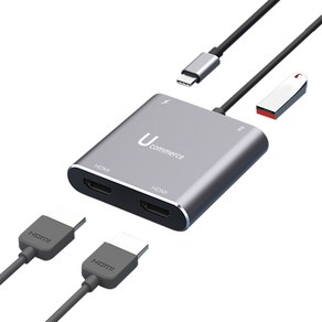 Type-C타입 USB3.0 to HDMI 4K PD충전 노트북 듀얼 트리플 모니터 멀티 미러링 컨버터