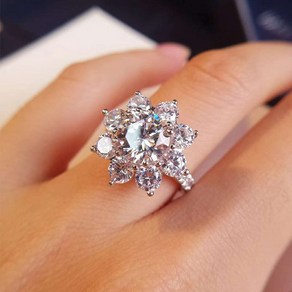 모이사나이트 큐빅 펜던트 커플링 생일선물 반지 real moissanite 럭셔리 태양