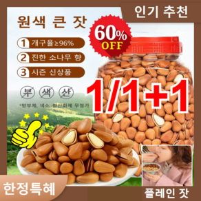 1/1+1 백년 수령 붉은 잣 250g/캔프리미엄 레드 잣 손으로 잣 자연 건조 잣 큰 알갱이 잣 고단백 식품, [1개] 큰 알갱이 잣 250g/캔, 250g, 2개