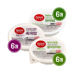 작은햇반모음(햇반6p+흑미밥6p+발아현미밥6p)130g, 130g