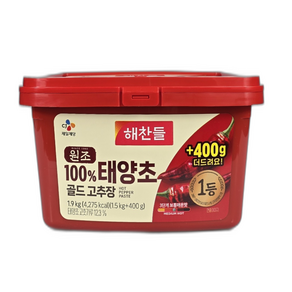 해찬들 태양초 골드 고추장, 1개, 1.9kg