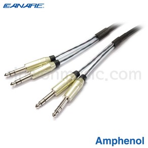 카나레 2채널 오디오케이블 Amphenol (2)6.3mm(TRS)-(2)6.3mm(TRS)타입 1미터 (CA-2AT-TRS), 1개