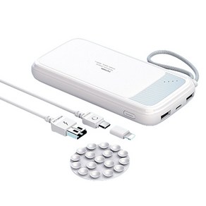 엑티몬 5W 무선충전 보조배터리(C타입케이블+젠더+흡착패드), 10000mAH