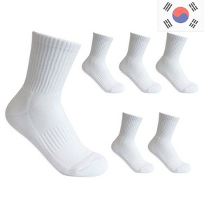 비바슈슈 여성용 더블 쿠션 러닝 스포츠 무지 중목 양말 6켤례 (230~250mm)