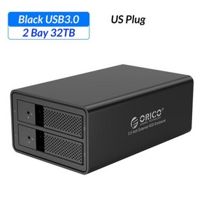 몽이몰 호환 ORICO HDD 도킹 스테이션 32TB UASP 지원 36W 내부 전원 어댑터 알루미늄 케이스 95 시리즈 2 베이 35 인치 USB30 9528U3, US Plug