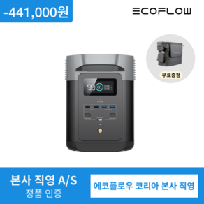 [본사직영] 에코플로우 EcoFlow 파워뱅크 델타2 DELTA 2 대용량 고속충전 캠핑용 휴대용 220V LFP 인산철 배터리, 델타2(가방증정), 1개