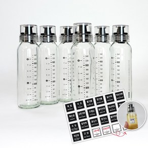 글라스락 오일병 240ml x 6p + 스티커 24종, 1세트