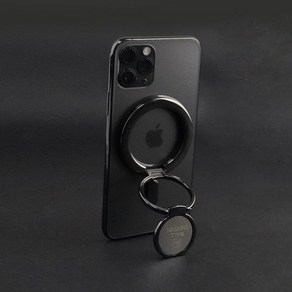 몰두두 맥세이프 2단 자석 스탠드 핑거 그립 링 그립 톡 Mac-Ring, 1개, 블랙
