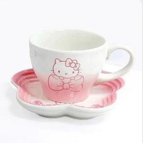 일본 세라믹 머그잔 커피 컵 플레이트 귀여운 만화 아침 식사 우, 2.A Cup and Plate, 1개