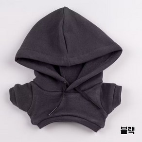 모카돌 10cm 15cm 20cm 솜인형 옷 심플 후드티 아이돌인형, 블랙, 1개