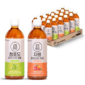 푸드스타 맥널티 아이스티 제로 500ml 복숭아 12입 + 청포도 12입