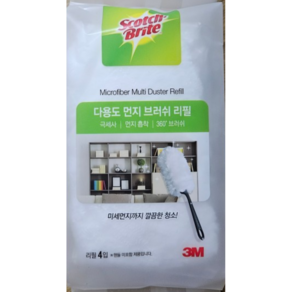 3M 스카치브라이트 다용도 먼지떨이 브러쉬 리필 4입, 3개, 화이트