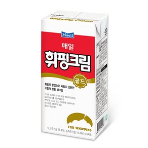 매일 무가당 휘핑크림 골드 아이스박스포장, 1L, 6개