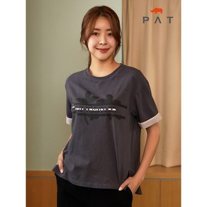 PAT 우븐배색 원포인트 티셔츠 1I65308