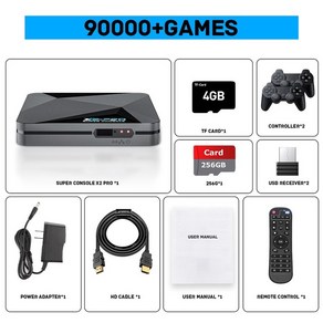 GAMESIR X2 PRO 컨트롤러 스마트폰 조이스틱 KINHANK 레트로 비디오 게임 콘솔 슈퍼 90000 PS1DCMAMESS용 패드 어린이 선물 박스, 256G, EU, 3) 256G  EU, 1개