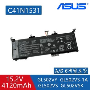 ASUS 에이수스 노트북 C41N1531 호환용 배터리 GL502VS GL502VSK GL502VY GL502VS-1A GL502VY-DS71 (무조건 배터리모델명으로 구매하기)A, 1개