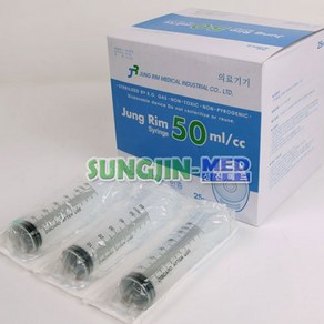 (정림)일회용주사기 50ml 1박스25ea (21g x 32mm), 1개