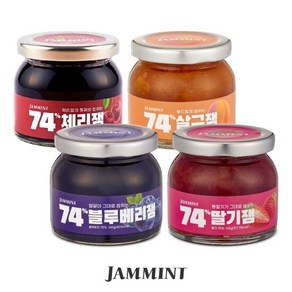 JAMMINT 74% 과일잼 4종 골라담기(딸기 살구 블루베리 체리), 옵션선택:JAMMINT 74% 체리잼