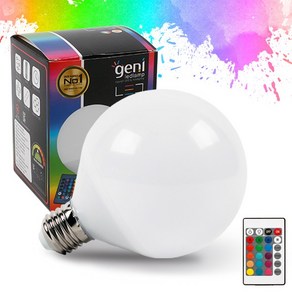 LED 볼 전구 G95 지니 12W RGB 색변환 리모컨, 전구+리모컨 포함구성, 1개