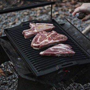 그릴랜드 디바디바 캠핑 숯불 코팅 무쇠 그릴 삼겹살 고기불판 기름안튀는불판