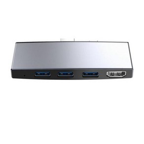 Suface Po 6 5 4 허브용 5 in 1 USB 도킹 스테이션(4K HDMI 호환 2포트 포함) USB 3.0 메모리 카드 슬롯 리더기, 1) Black