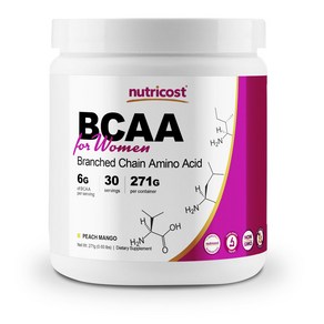 뉴트리코스트 BCAA 포 우먼 피치 망고, 1개, 271g