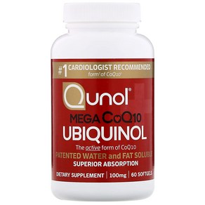 Qunol Ubiquinol Mega CoQ10 100 mg 60 Softgels, 60정, 1개