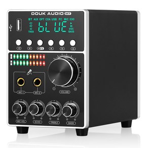 Douk Audio M7 노래방 MIC S/PDIF 디지털 오디오 앰프 (블루투스/USB/ RCA/동축/광/마이크), DC 입력, AC 버전