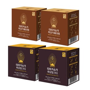 타이거슈가 흑당밀크티 + 흑당카페라떼, 400g, 20개입, 4박스