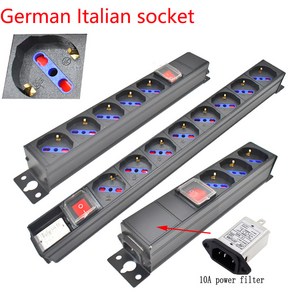 하이파이 오디오 노이즈 AC 전원 필터 전원 컨디셔너 EU 이탈리아 콘센트 멀티탭 소켓 포함 서지 보호, 1AC SOCKET, 01 Single hook, 1개