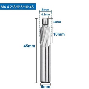 XCAN 밀링 커터 HSS 카운터보어 엔드 밀 M3.2-M20 파일럿 슬롯 비트 기리 금속 드릴링 밀용 4 플루트 1 개