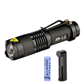 세트 SK-2000 랜턴 L2 줌 LED 후레쉬 자전거 라이트 등산 캠핑 휴대용 손전등 18650 충전지 전용, 세트 SK-2000랜턴(충전세트 포함), 1개