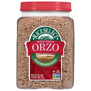 RiceSelect Whole Wheat Ozo Rice-Shaped Pasta Non-GMO Vegan 1.66 Pound (Pack of 1), 1개, 752.96g