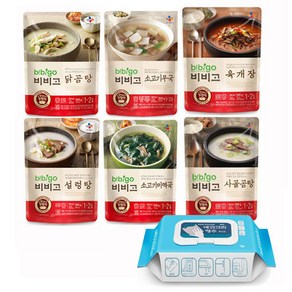 비비고 국 탕 찌개 6종 에코그린 행주티슈 구성, 1세트, 500g