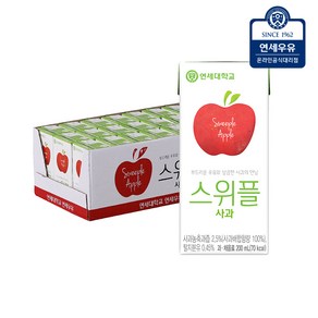 연세우유 스위플 사과음료, 200ml, 24개