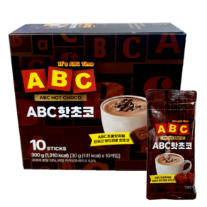 ABC 초콜릿 핫초코 가루 분말 코코아, 30g, 1개, 10개입