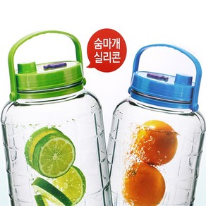 레즐리샵 숨쉬는담금주통 수제청 용기 유리 매실 발효 효소 통 병 담금병 3L-8L, 1개, 3L(색상랜덤)