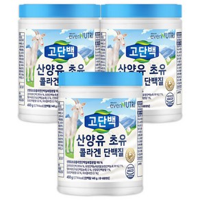 에버뉴트리 고단백 산양유 초유 콜라겐 단백질, 3개, 450g