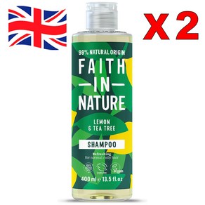 [영국정품] 400ml 2병 페이스 인 네이처 네추럴 레몬 앤 티트리 샴푸 Faith In Nature Natural