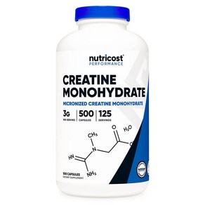 뉴트리코스트 모노크레아틴 3g 500캡슐 1서빙 3g 125회분 Ceatine Monohydate Capsules [500 CAPS], 500정, 1개